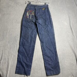 G Guebelli Vintage 1970s Jeans Women's Size 24X30 Strawberry Straight Leg Dark